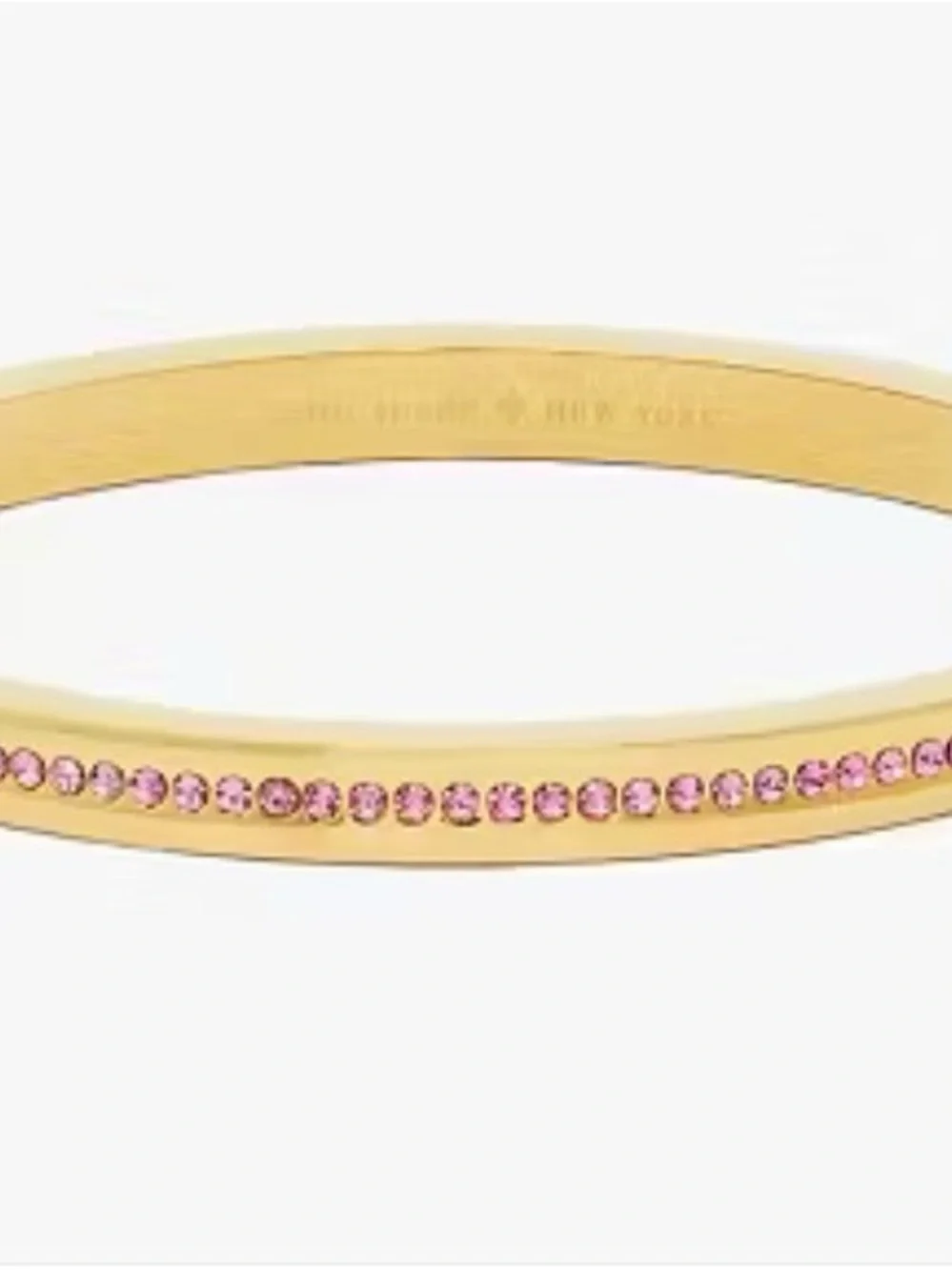 kate spade Gold Bangle with Pink Crystal Row - Picture 6 of 8